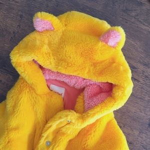 Cat & Jack Furry Coat Toddler Sz 4T Yellow Cat Ears